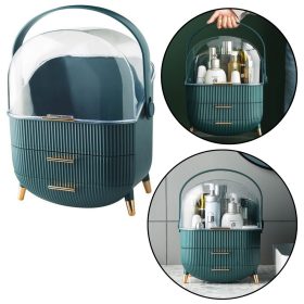   Kozmetika Szervező nyitófedél átlátszó két fiókos zöld