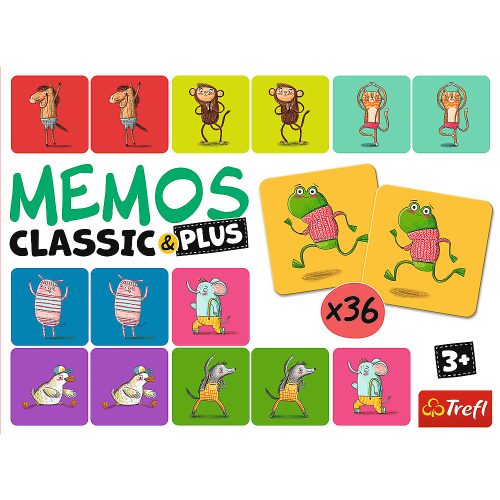 Memos Classic és Plus játék, mozgás és hang - Animals Trefl 02271