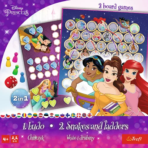 Játék 2in1 Kínai férfi / Kígyók és létrák - Hercegnő Disney Hercegnők Trefl 02418