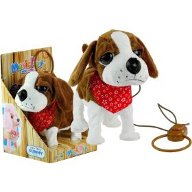   Interaktív kutya egy ólom fejkendővel mozgatja a farkát, énekel