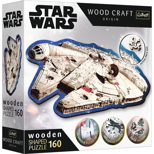 Fából készült puzzle Star Wars 160 db Millennium Falcon Trefl 20189