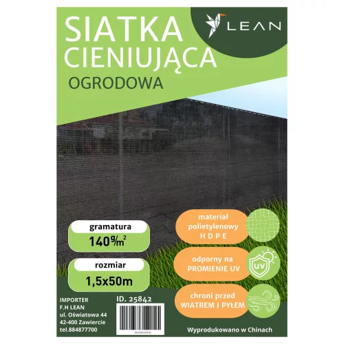 Ernyőháló kerítéshez Kerítés maszkoló zöld 1,5M 50M 140g/m²