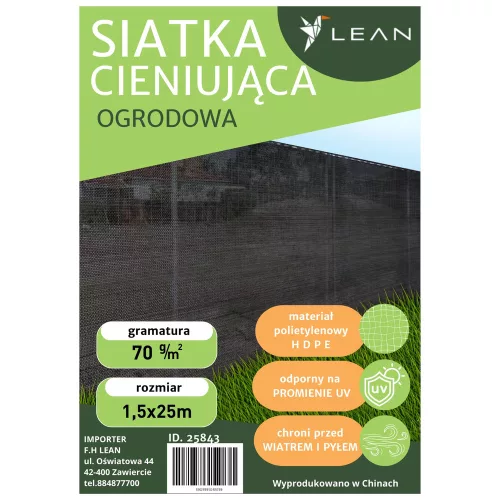 Ernyőháló kerítéshez Kerítés maszkoló fekete 1,5M 25M 70g/m²