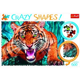   Puzzle Crazy Shapes 600 db. Szemtől szembe egy tigris Trefl 11110