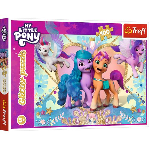 Glitter Puzzle 100 db. My Little Pony Fényes pónik Trefl 14831