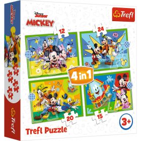  Rejtvény - "4 az 1-ben (12, 15, 20, 24)" - Barátok közt Mickey Mouse Trefl 34616