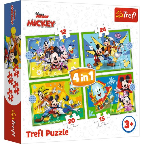 Rejtvény - "4 az 1-ben (12, 15, 20, 24)" - Barátok közt Mickey Mouse Trefl 34616