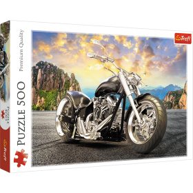 Puzzle 500 db. Fekete motorkerékpár 37384