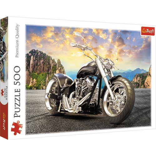 Puzzle 500 db. Fekete motorkerékpár 37384