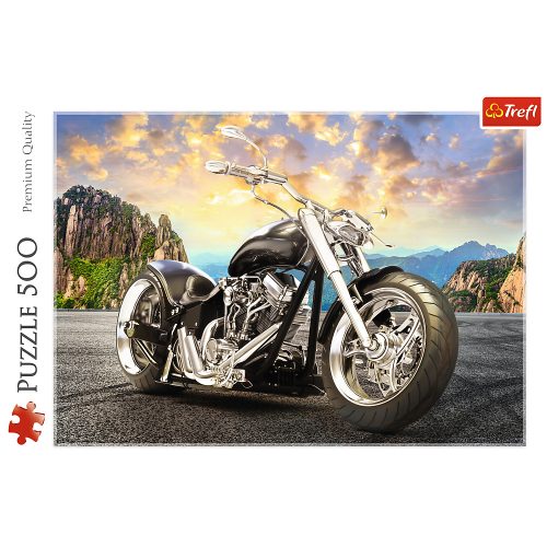 Puzzle 500 db. Fekete motorkerékpár 37384