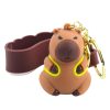 Kulcstartó Capybara figura sárga hátizsák függő karabiner gyűrűvel
