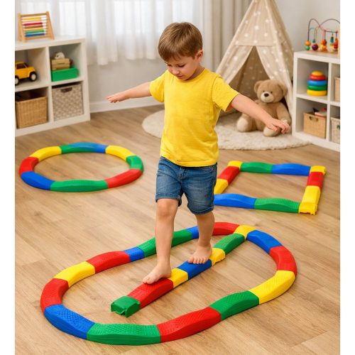 Szenzoros ösvény egyensúlydeszkák 16 deszkával, csúszásgátló illesztésekkel