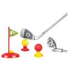 Golfkészlet gyerekklubokhoz Labdák Zászlók Poháralátétek 48db