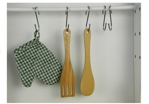 Fából készült konyha gyerekeknek Zöld-fehér Paula nyitóelemek