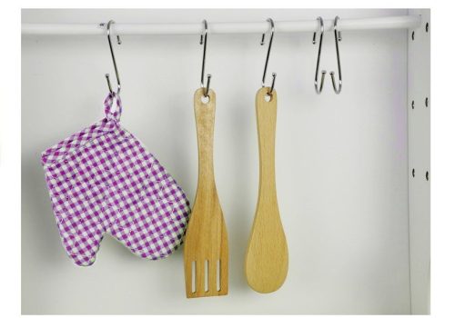 Fából készült konyha gyerekeknek Rózsaszín és fehér Paula nyitóelemek