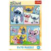 Puzzle 2x70 Nincs unalom a Stitch Disney Lilo Stitch Trefl 34444-el