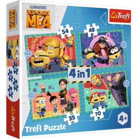 Rejtvény – 4 az 1-ben – Őrült Minions Trefl 34648