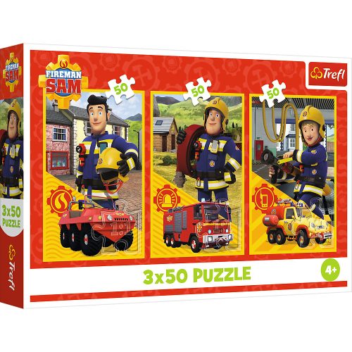 Rejtvény - 3x50 - Fireman Sam Fire Station Crew Trefl 34880