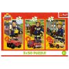 Rejtvény - 3x50 - Fireman Sam Fire Station Crew Trefl 34880
