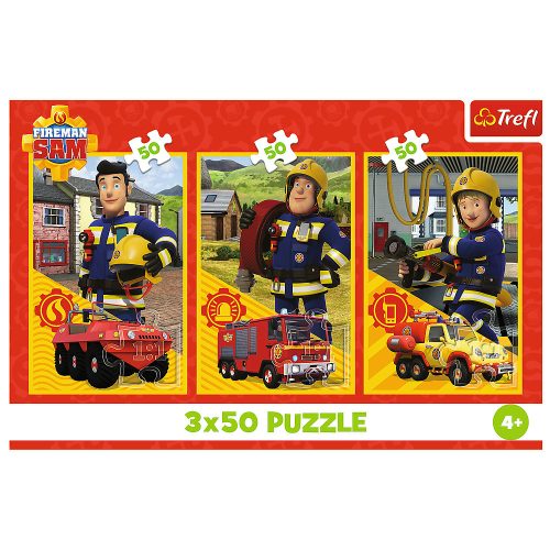 Rejtvény - 3x50 - Fireman Sam Fire Station Crew Trefl 34880