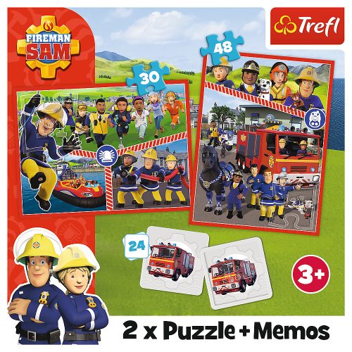 Rejtvény - 2 az 1-ben + emlékeztetők - Fireman Sam's Team Trefl 93334