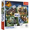 Rejtvény – 4 az 1-ben – Veszélyes dinoszauruszok – Universal Jurassic World Trefl 34607