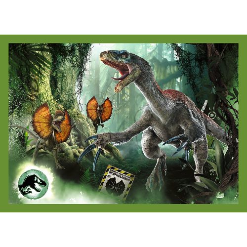 Rejtvény – 4 az 1-ben – Veszélyes dinoszauruszok – Universal Jurassic World Trefl 34607