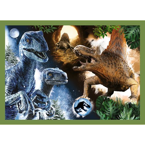 Rejtvény – 4 az 1-ben – Veszélyes dinoszauruszok – Universal Jurassic World Trefl 34607