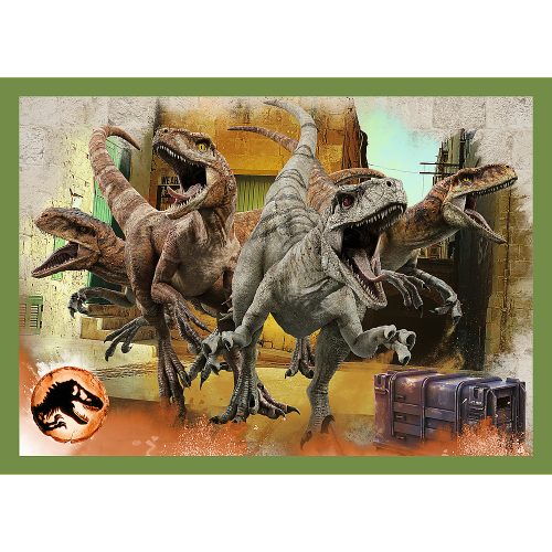 Rejtvény – 4 az 1-ben – Veszélyes dinoszauruszok – Universal Jurassic World Trefl 34607