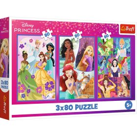   Rejtvény - 3x80 - Hercegnő barátok - Disney Princess Trefl 34884