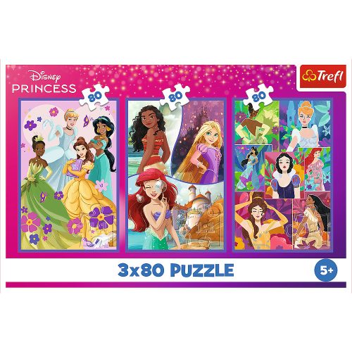 Rejtvény - 3x80 - Hercegnő barátok - Disney Princess Trefl 34884