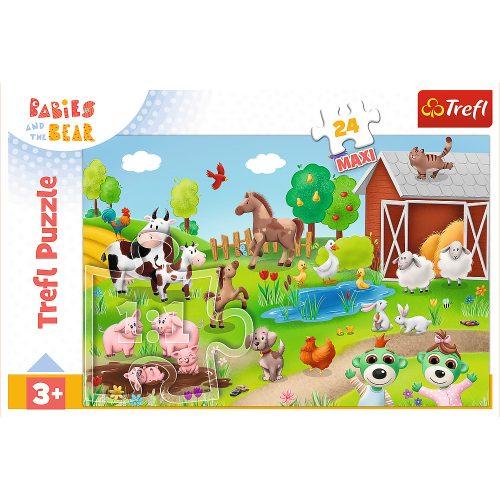Puzzle 24 Maxi – Kicsik és állatok – Trefl 14372