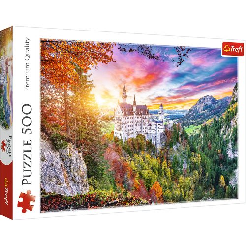 Puzzle 500 db. Kilátás a Neuschwanstein-kastélyra, Németország Trefl 37427
