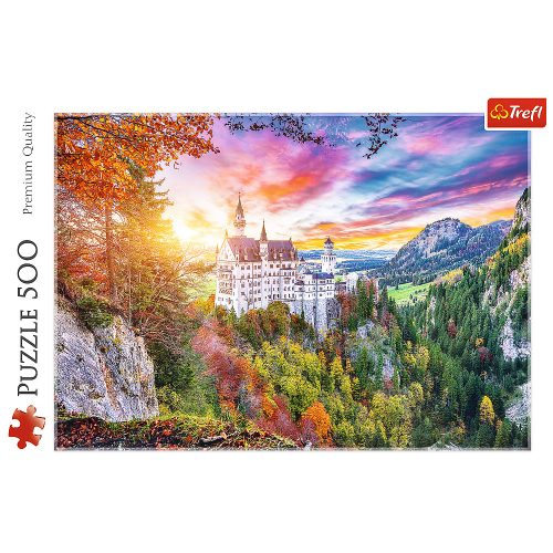 Puzzle 500 db. Kilátás a Neuschwanstein-kastélyra, Németország Trefl 37427