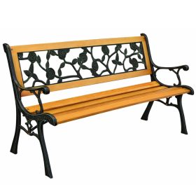 Fa kerti pad Fém park kerti pad háttámlával