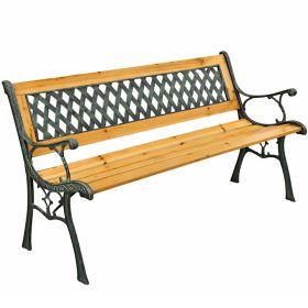 Fa kerti pad Fém park kerti pad háttámlával