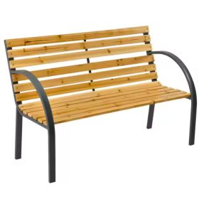 Kerti pad Fa Fém Parki Pad Háttámlával