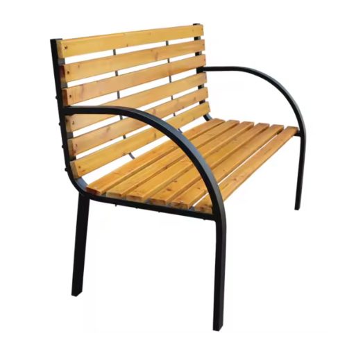 Kerti pad Fa Fém Parki Pad Háttámlával