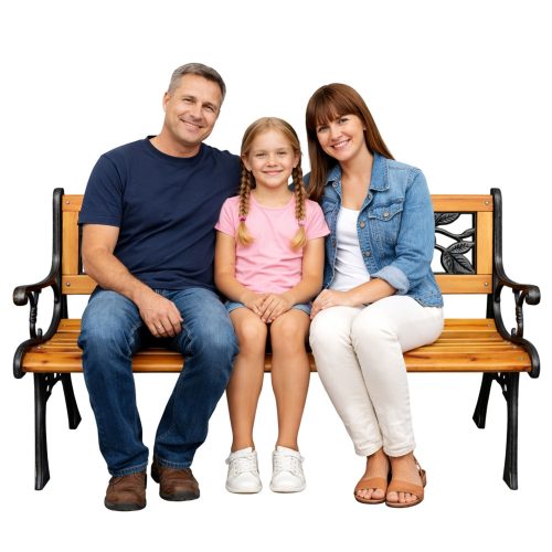 Kerti pad Fa Fém Parki Pad Háttámlával