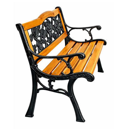 Kerti pad Fa Fém Parki Pad Háttámlával