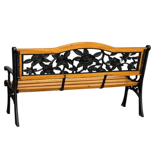 Kerti pad Fa Fém Parki Pad Háttámlával