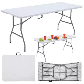   Összecsukható asztal zárral Catering bankett asztal fehér 180 x 74 cm
