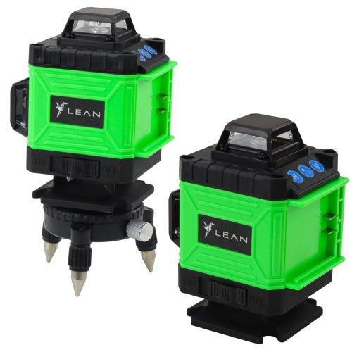 4D lézeres szintező, 16 vonal, táska, 2 elem, zöld