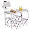 Összecsukható kempingasztal készlet 4 szék, szürke