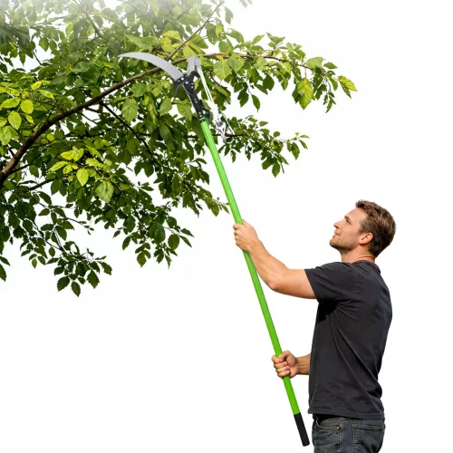 Teleszkópos metszőolló, metszőolló, ágfűrész, 2 az 1-ben, rúdon, 125-240 cm