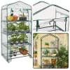 Mini üvegház erkély kert 4 fém polc PVC fólia 69 x 49 x 157 cm