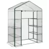 Mini erkély kerti üvegház 4 fém polc PVC fólia 195 x 143 x 73 cm