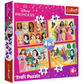   Rejtvény – 4 az 1-ben mesebeli történetek – Disney Princess Trefl 34651