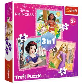   Rejtvény - 3 az 1-ben - Gyönyörű virágok - Disney Princess Trefl 34875