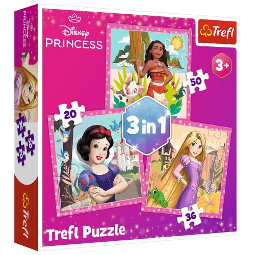Rejtvény - 3 az 1-ben - Gyönyörű virágok - Disney Princess Trefl 34875